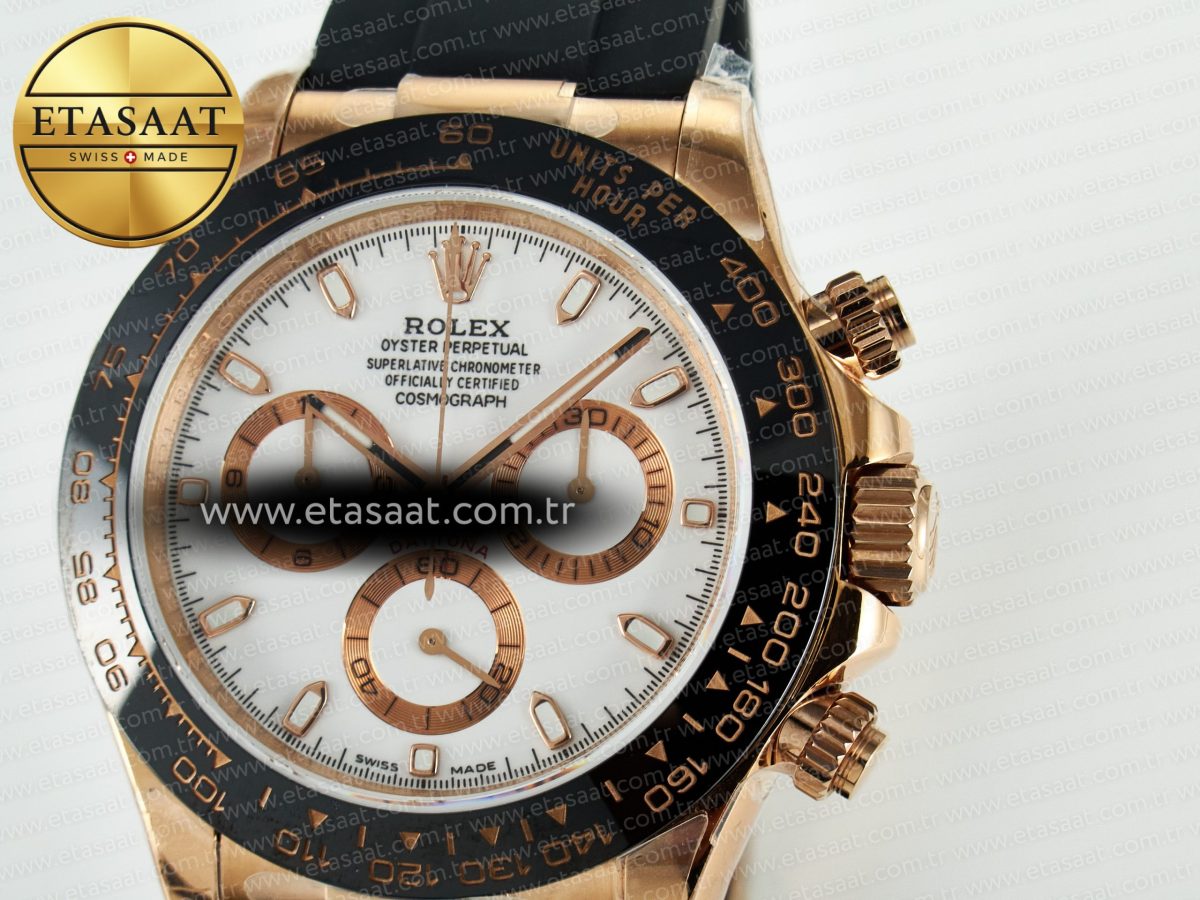 Rolex Daytona 116515 QF 1:1 Best Edition White/RG Dial on Oysterflex Strap SH4130 V11（Gain Weight） - Görsel 11