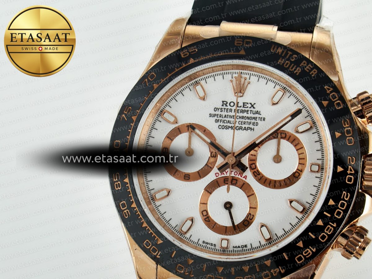 Rolex Daytona 116515 QF 1:1 Best Edition White/RG Dial on Oysterflex Strap SH4130 V11（Gain Weight） - Görsel 13