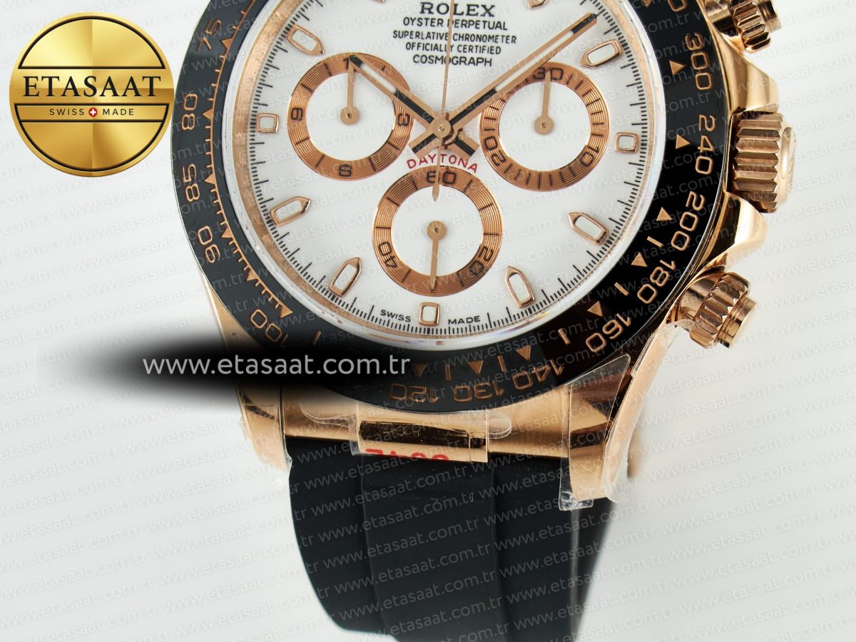 Rolex Daytona 116515 QF 1:1 Best Edition White/RG Dial on Oysterflex Strap SH4130 V11（Gain Weight） - Görsel 14