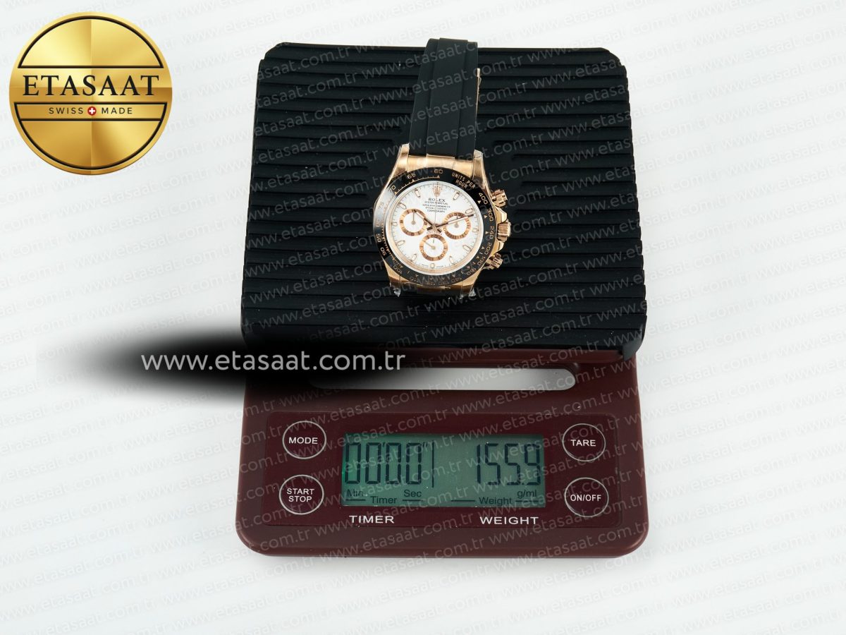 Rolex Daytona 116515 QF 1:1 Best Edition White/RG Dial on Oysterflex Strap SH4130 V11（Gain Weight） - Görsel 36