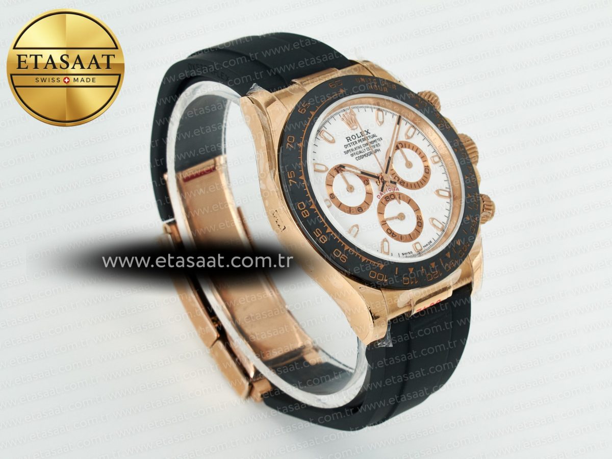 Rolex Daytona 116515 QF 1:1 Best Edition White/RG Dial on Oysterflex Strap SH4130 V11（Gain Weight） - Görsel 5