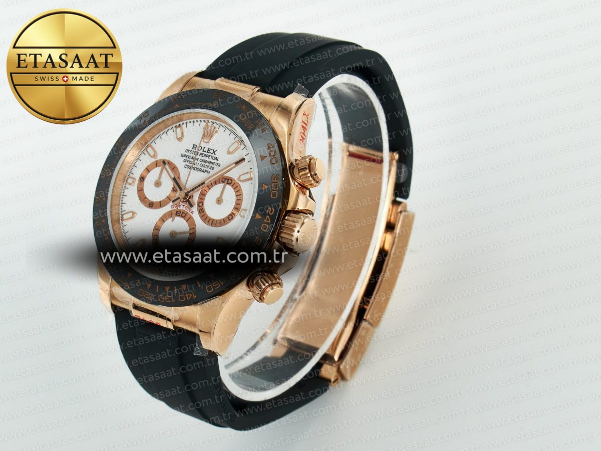 Rolex Daytona 116515 QF 1:1 Best Edition White/RG Dial on Oysterflex Strap SH4130 V11（Gain Weight） - Görsel 6