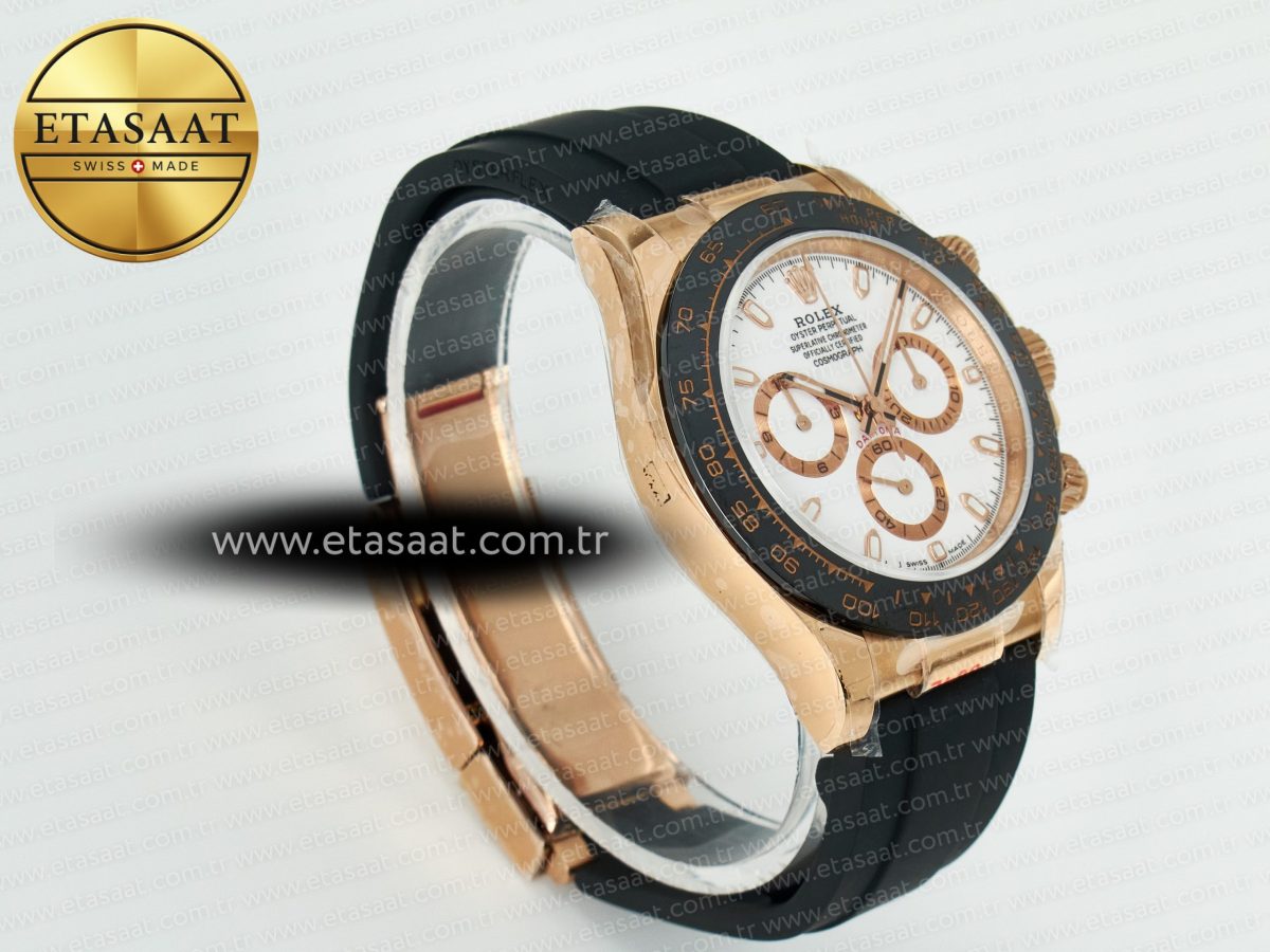 Rolex Daytona 116515 QF 1:1 Best Edition White/RG Dial on Oysterflex Strap SH4130 V11（Gain Weight） - Görsel 7