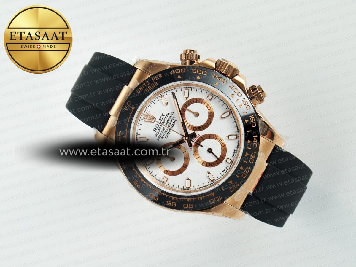 Rolex Daytona 116515 QF 1:1 Best Edition White/RG Dial on Oysterflex Strap SH4130 V11（Gain Weight） - Görsel 9
