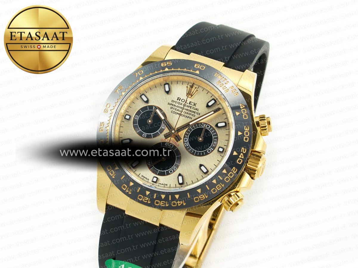 Rolex Daytona 116518 APS 1:1 Best Edition 904L SS Case YG Dial on Oysterflex Strap SH4130 (Gain Weight) - Görsel 1