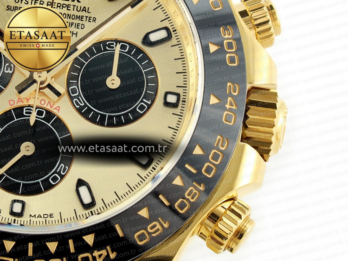 Rolex Daytona 116518 APS 1:1 Best Edition 904L SS Case YG Dial on Oysterflex Strap SH4130 (Gain Weight) - Görsel 12