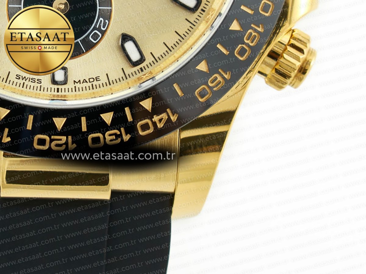 Rolex Daytona 116518 APS 1:1 Best Edition 904L SS Case YG Dial on Oysterflex Strap SH4130 (Gain Weight) - Görsel 14