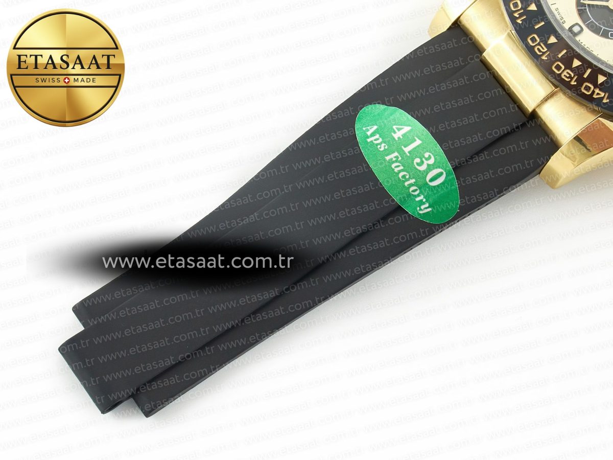 Rolex Daytona 116518 APS 1:1 Best Edition 904L SS Case YG Dial on Oysterflex Strap SH4130 (Gain Weight) - Görsel 25