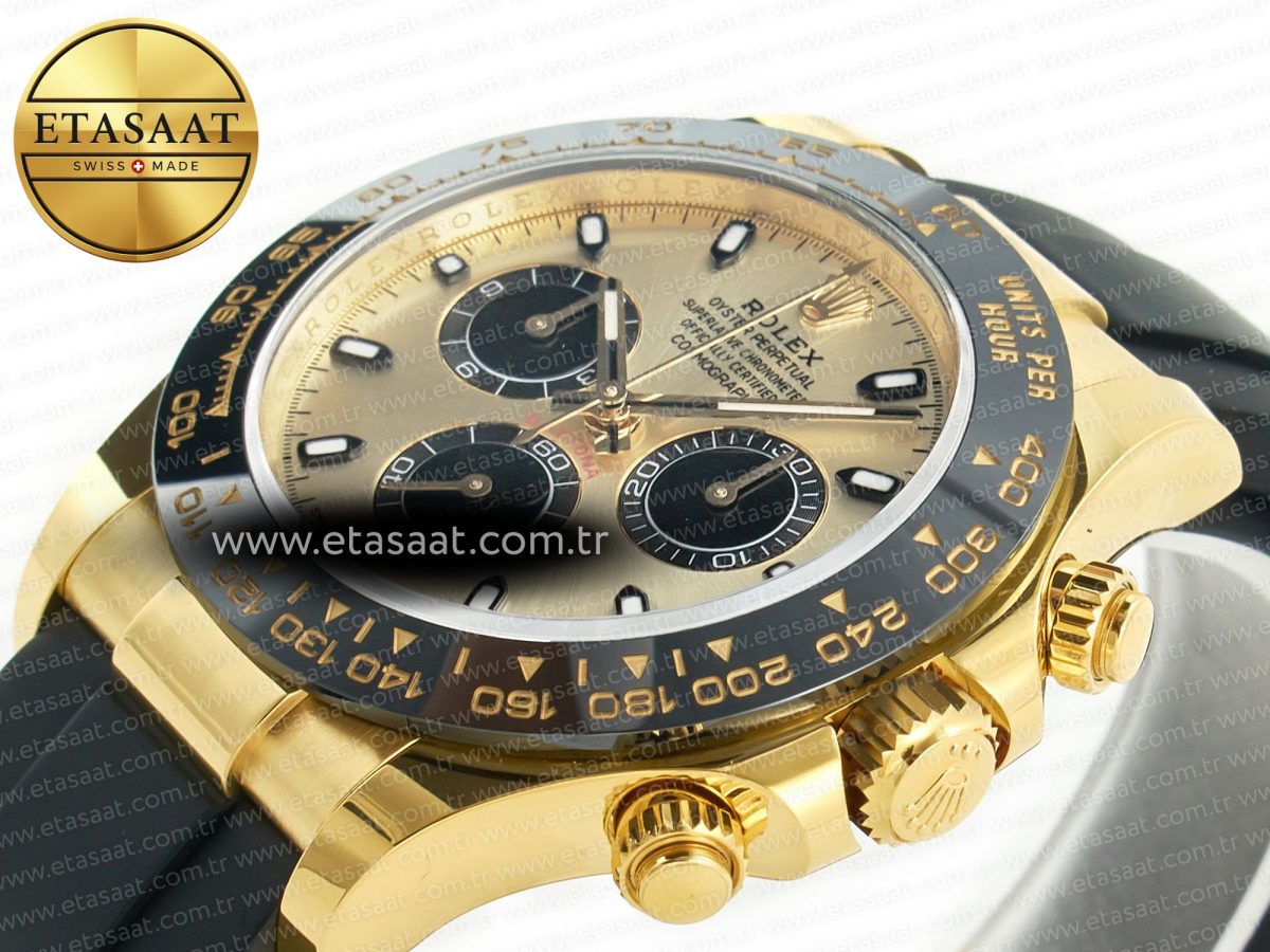 Rolex Daytona 116518 APS 1:1 Best Edition 904L SS Case YG Dial on Oysterflex Strap SH4130 (Gain Weight) - Görsel 6