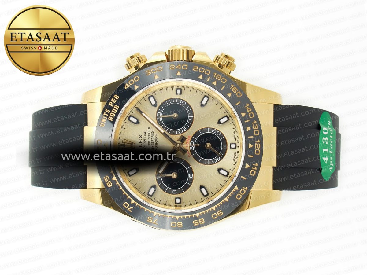 Rolex Daytona 116518 APS 1:1 Best Edition 904L SS Case YG Dial on Oysterflex Strap SH4130 (Gain Weight) - Görsel 9