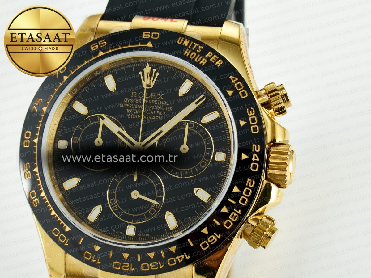 Rolex Daytona 116518 QF 1:1 Best Edition Black Dial on Oysterflex Strap SH4130 V11（Gain Weight） - Görsel 11