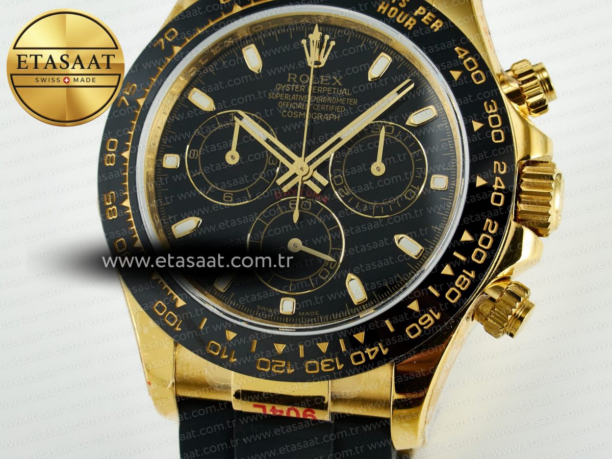 Rolex Daytona 116518 QF 1:1 Best Edition Black Dial on Oysterflex Strap SH4130 V11（Gain Weight） - Görsel 12