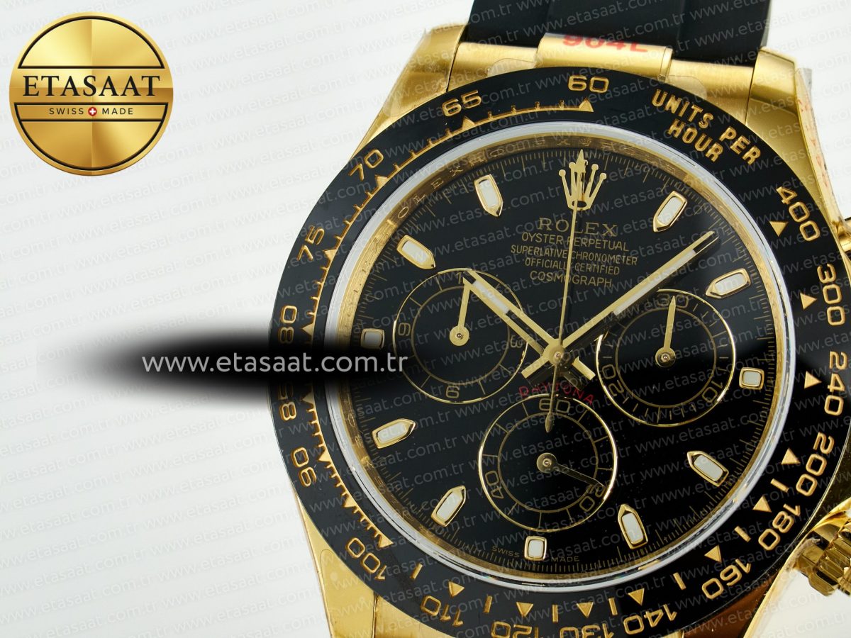 Rolex Daytona 116518 QF 1:1 Best Edition Black Dial on Oysterflex Strap SH4130 V11（Gain Weight） - Görsel 13