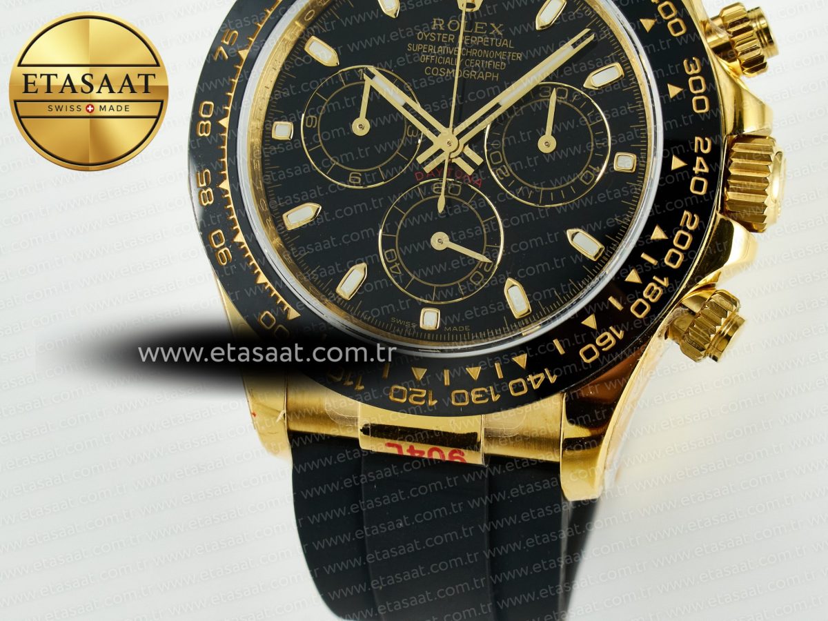 Rolex Daytona 116518 QF 1:1 Best Edition Black Dial on Oysterflex Strap SH4130 V11（Gain Weight） - Görsel 14