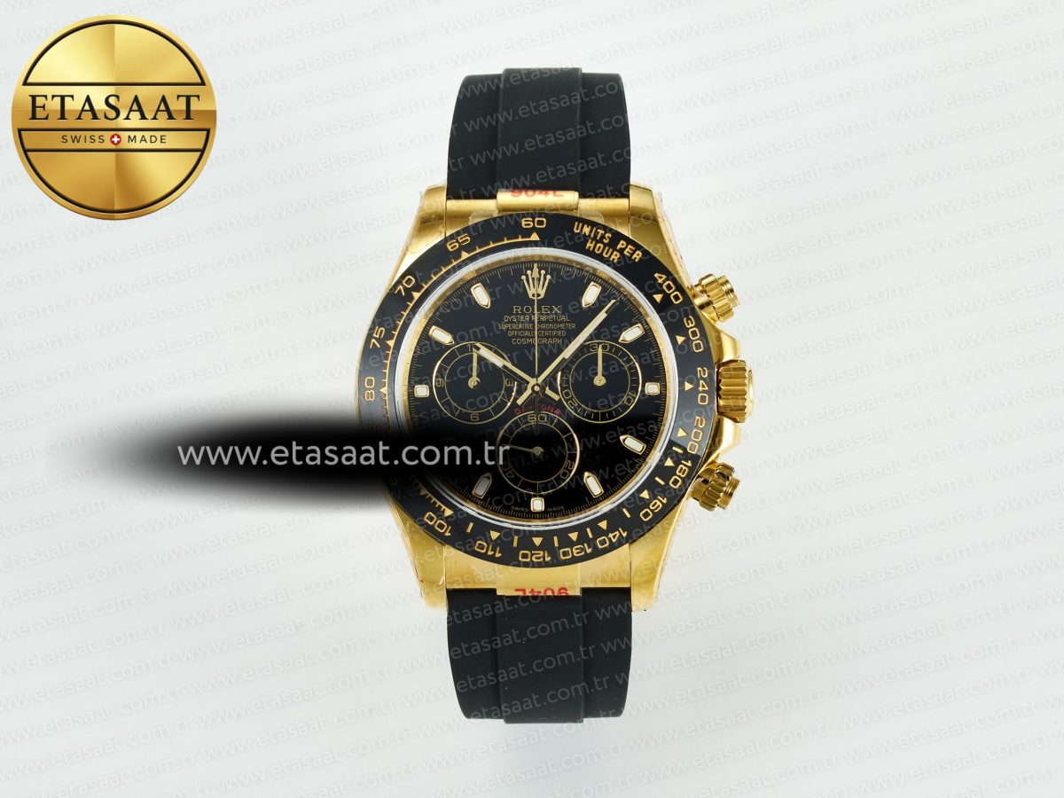 Rolex Daytona 116518 QF 1:1 Best Edition Black Dial on Oysterflex Strap SH4130 V11（Gain Weight） - Görsel 3