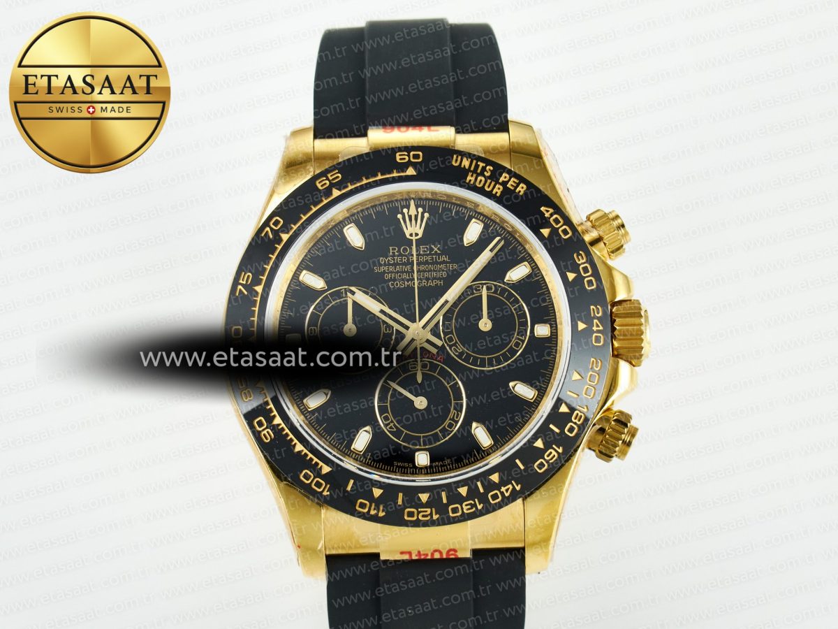 Rolex Daytona 116518 QF 1:1 Best Edition Black Dial on Oysterflex Strap SH4130 V11（Gain Weight） - Görsel 4