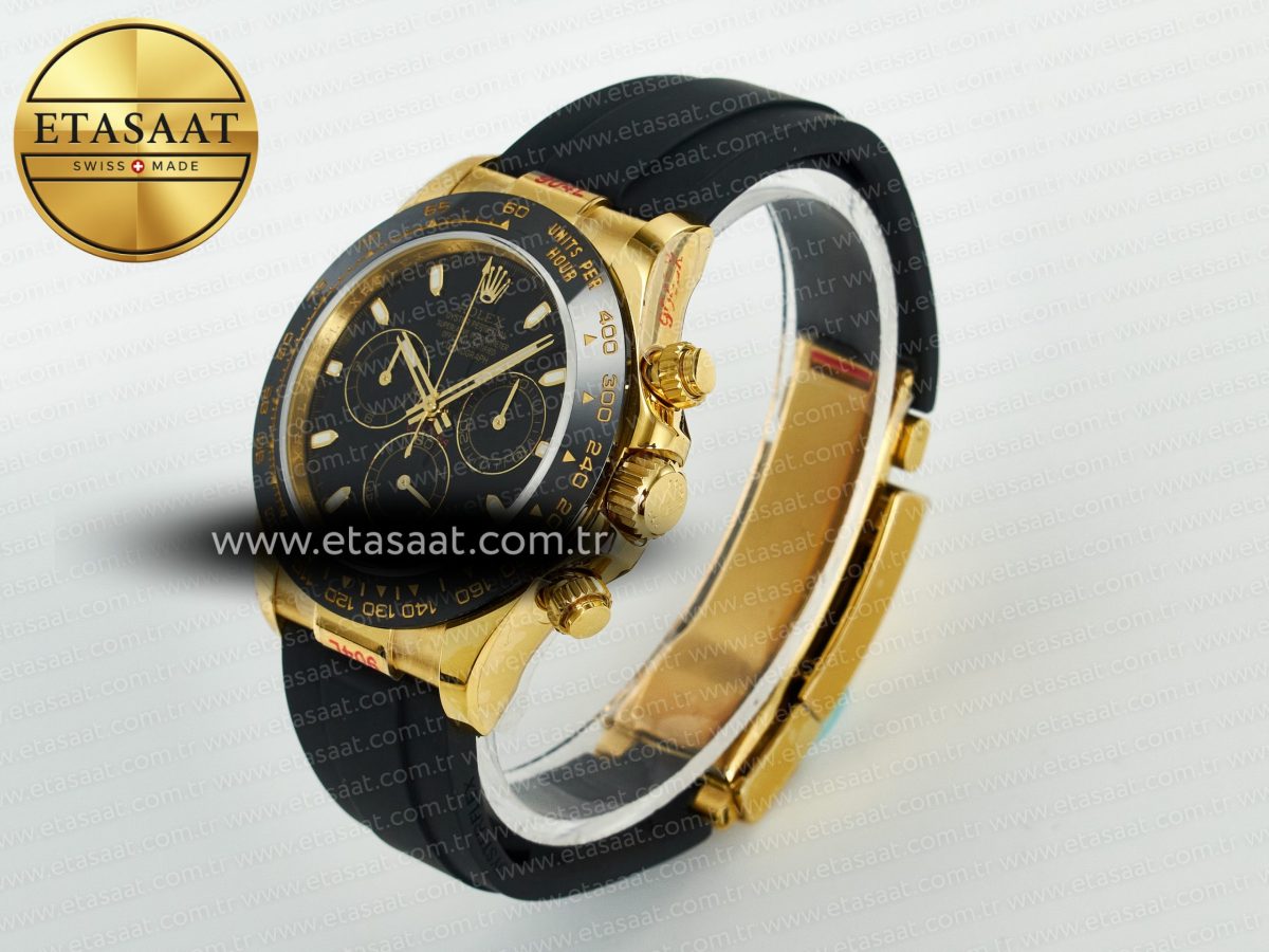 Rolex Daytona 116518 QF 1:1 Best Edition Black Dial on Oysterflex Strap SH4130 V11（Gain Weight） - Görsel 6