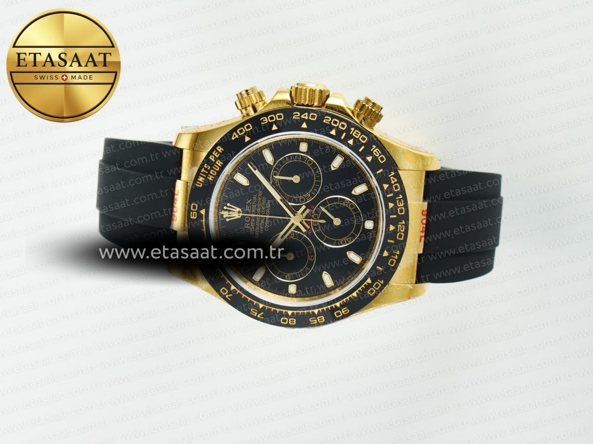 Rolex Daytona 116518 QF 1:1 Best Edition Black Dial on Oysterflex Strap SH4130 V11（Gain Weight） - Görsel 8