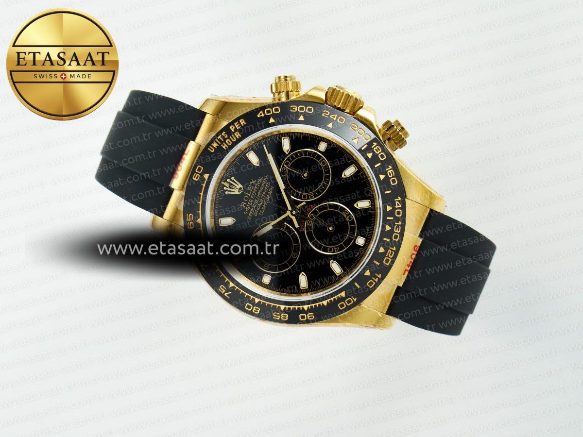 Rolex Daytona 116518 QF 1:1 Best Edition Black Dial on Oysterflex Strap SH4130 V11（Gain Weight） - Görsel 9