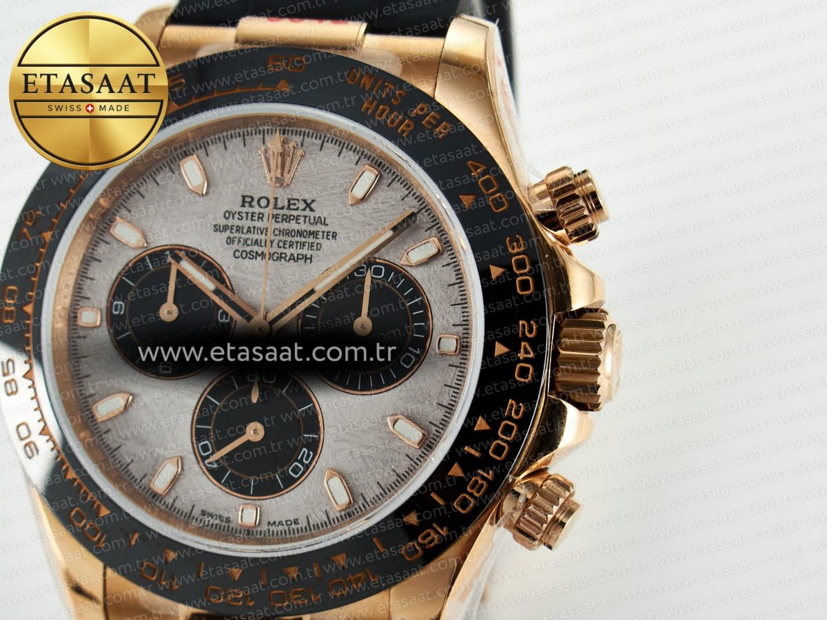Rolex Daytona 116518 QF 1:1 Best Edition Meteorite Dial on Oysterflex Strap SH4130 V11（Gain Weight） - Görsel 11