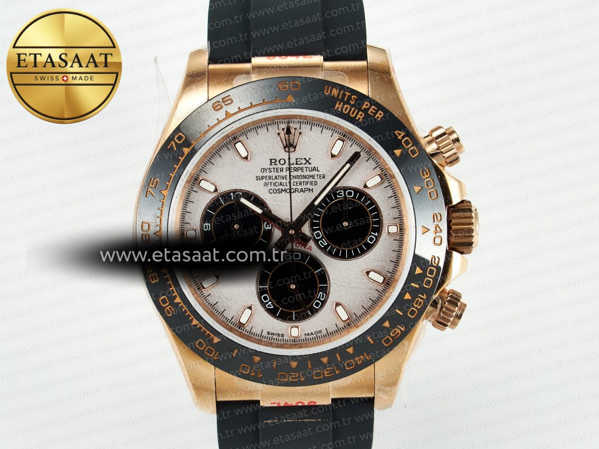 Rolex Daytona 116518 QF 1:1 Best Edition Meteorite Dial on Oysterflex Strap SH4130 V11（Gain Weight） - Görsel 4