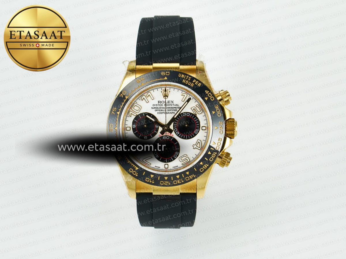 Rolex Daytona 116518 QF 1:1 Best Edition White/Black Dial on Oysterflex Strap SH4130 V11（Gain Weight） - Görsel 3