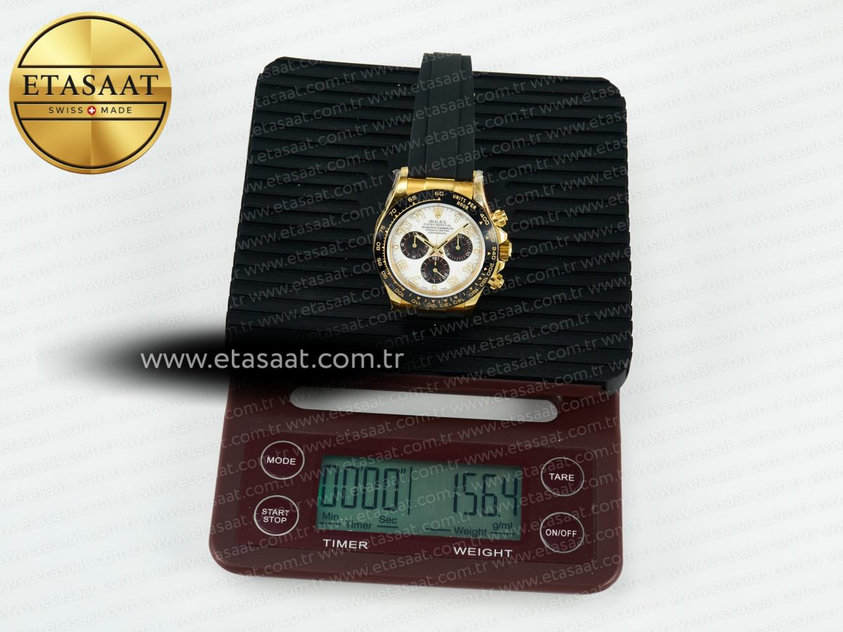 Rolex Daytona 116518 QF 1:1 Best Edition White/Black Dial on Oysterflex Strap SH4130 V11（Gain Weight） - Görsel 34