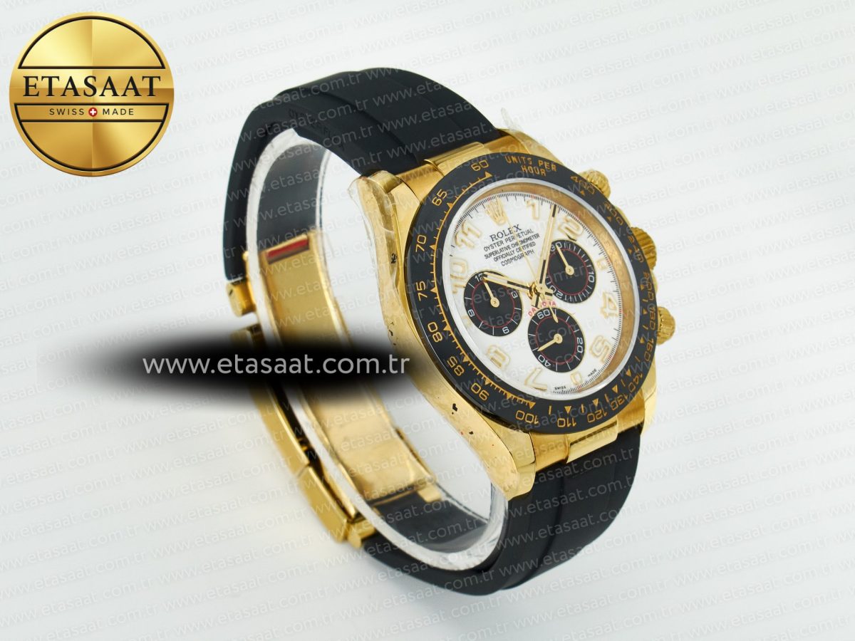 Rolex Daytona 116518 QF 1:1 Best Edition White/Black Dial on Oysterflex Strap SH4130 V11（Gain Weight） - Görsel 5