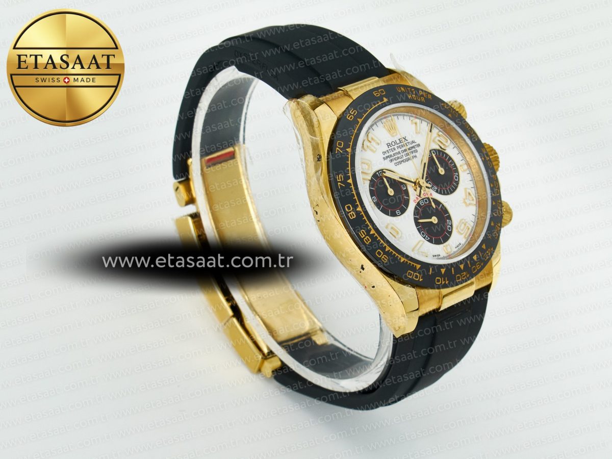 Rolex Daytona 116518 QF 1:1 Best Edition White/Black Dial on Oysterflex Strap SH4130 V11（Gain Weight） - Görsel 7