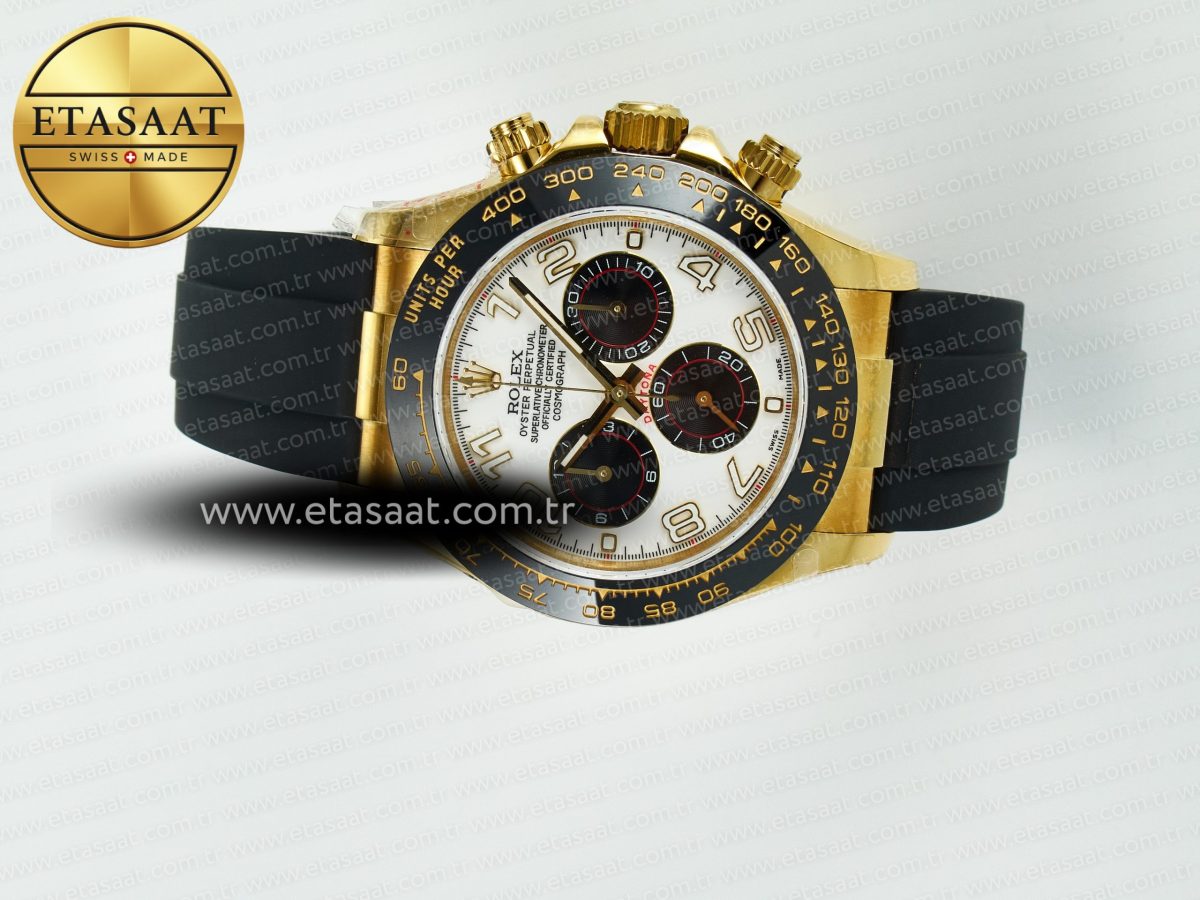 Rolex Daytona 116518 QF 1:1 Best Edition White/Black Dial on Oysterflex Strap SH4130 V11（Gain Weight） - Görsel 8
