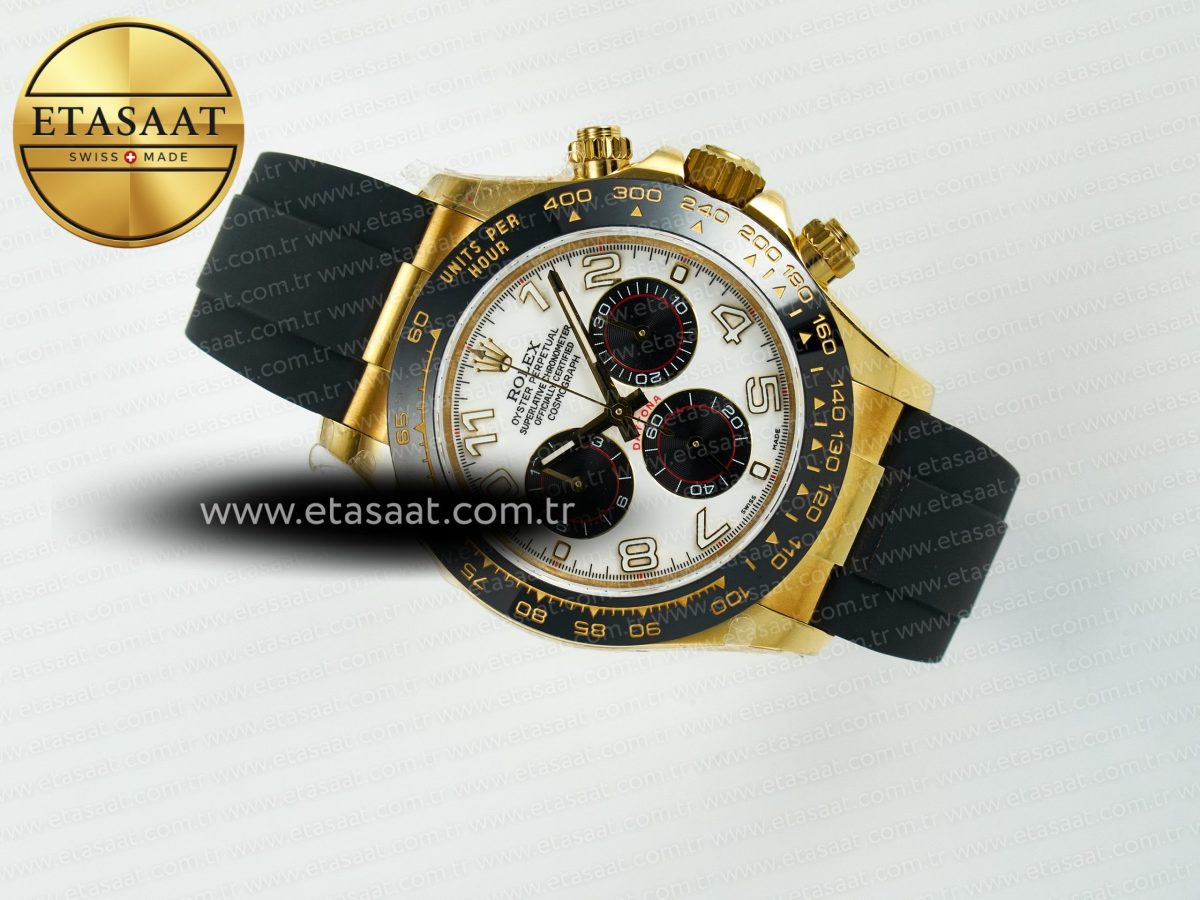 Rolex Daytona 116518 QF 1:1 Best Edition White/Black Dial on Oysterflex Strap SH4130 V11（Gain Weight） - Görsel 9