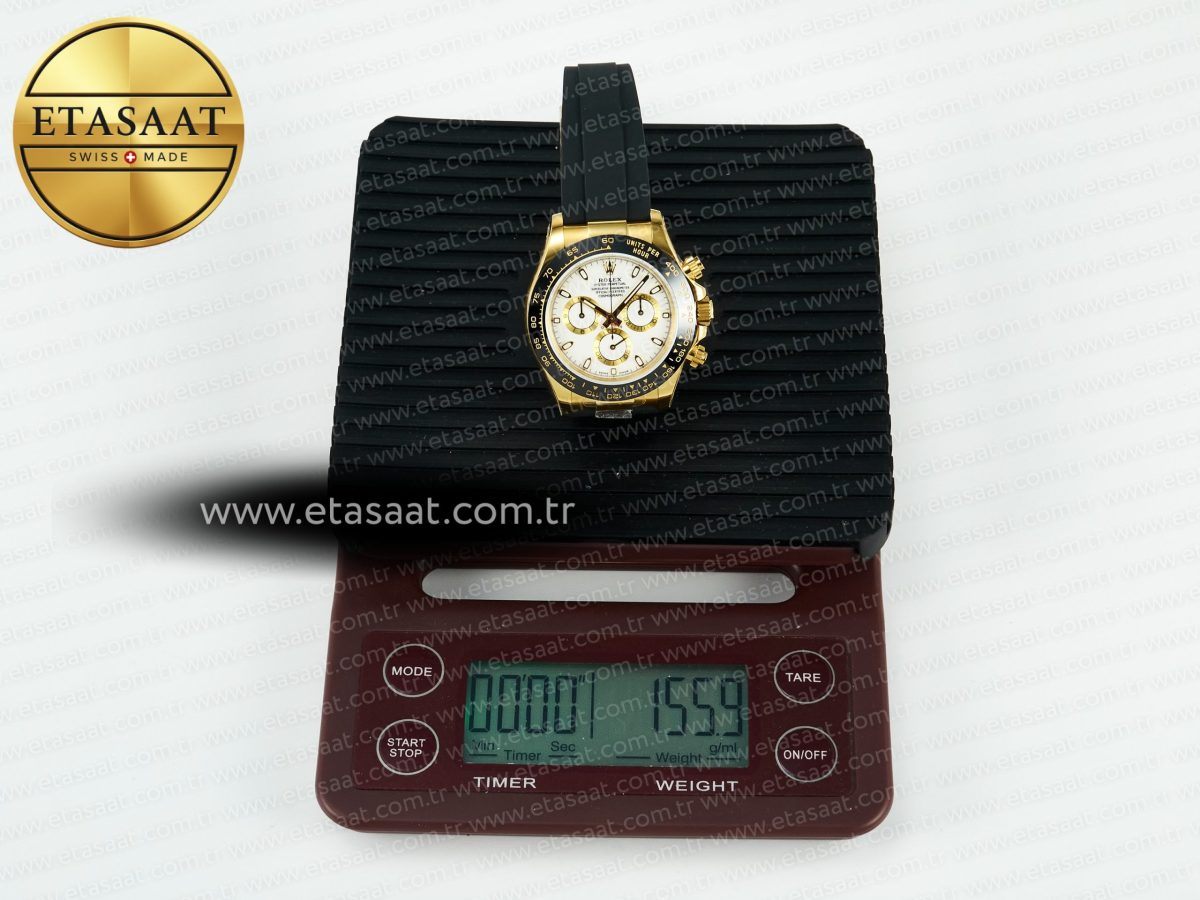 Rolex Daytona 116518 QF 1:1 Best Edition White/YG Dial on Oysterflex Strap SH4130 V11（Gain Weight） - Görsel 35