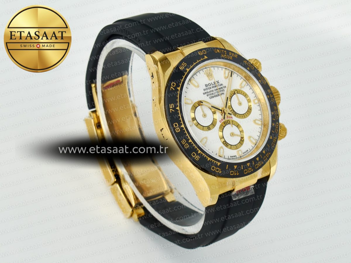 Rolex Daytona 116518 QF 1:1 Best Edition White/YG Dial on Oysterflex Strap SH4130 V11（Gain Weight） - Görsel 5