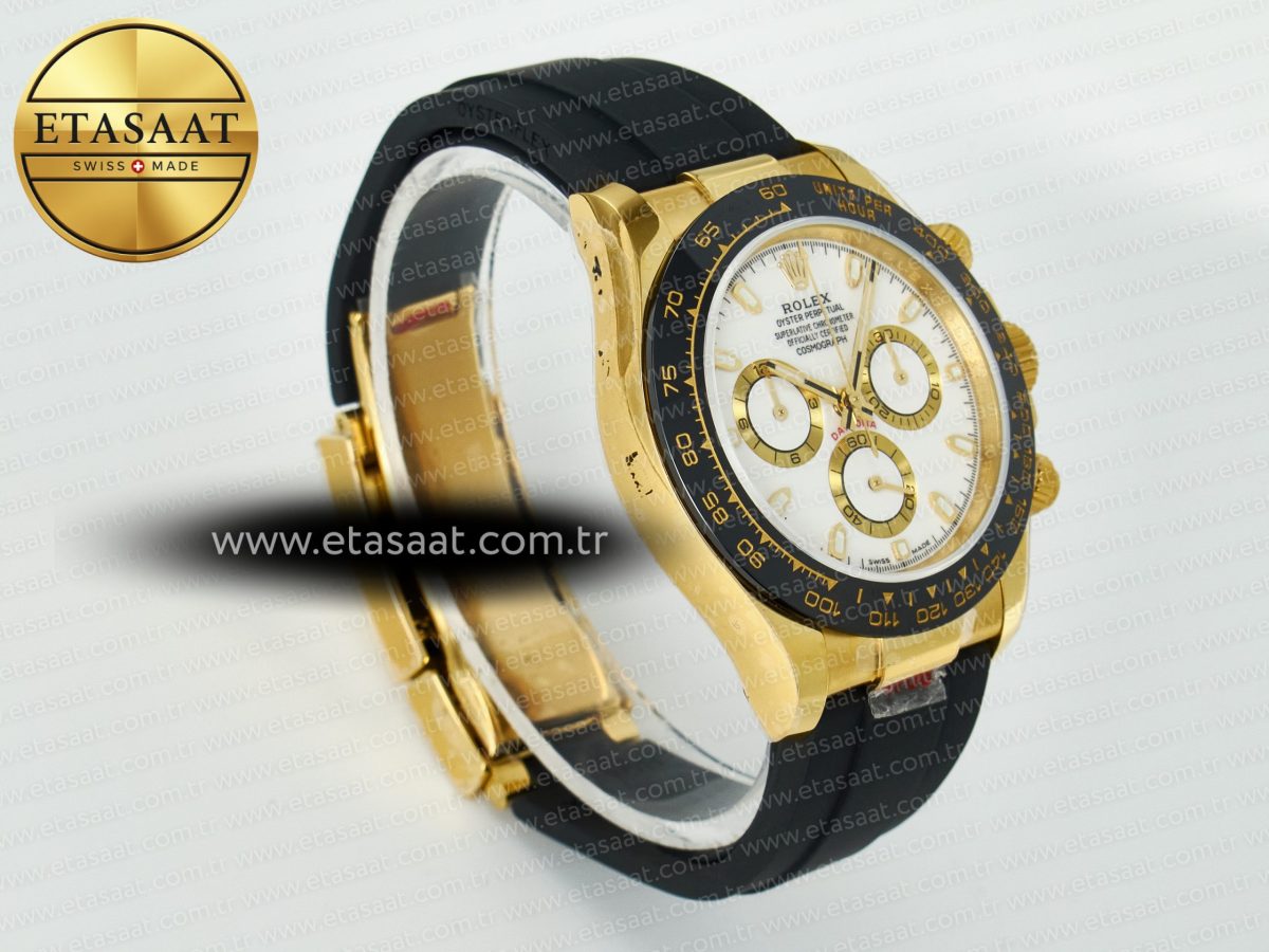 Rolex Daytona 116518 QF 1:1 Best Edition White/YG Dial on Oysterflex Strap SH4130 V11（Gain Weight） - Görsel 7