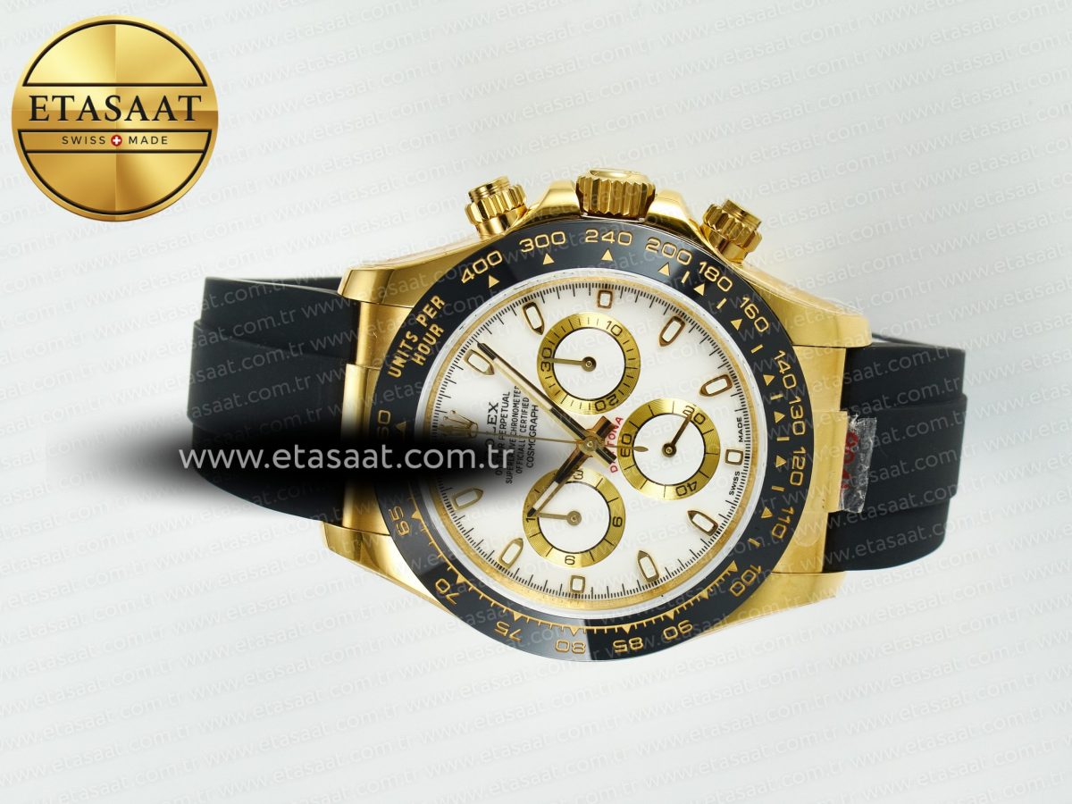 Rolex Daytona 116518 QF 1:1 Best Edition White/YG Dial on Oysterflex Strap SH4130 V11（Gain Weight） - Görsel 8