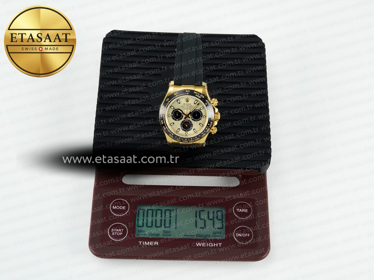 Rolex Daytona 116518 QF 1:1 Best Edition YG/Black Dial on Oysterflex Strap SH4130 V11（Gain Weight） - Görsel 35