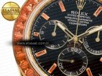 Rolex Daytona 116518 YG Orange Crystal Bezel N6F Best Edition Black Dial on Oysterflex Strap SA4130 - Görsel 10