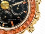 Rolex Daytona 116518 YG Orange Crystal Bezel N6F Best Edition Black Dial on Oysterflex Strap SA4130 - Görsel 12