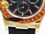 Rolex Daytona 116518 YG Orange Crystal Bezel N6F Best Edition Black Dial on Oysterflex Strap SA4130 - Görsel 13