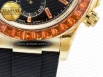 Rolex Daytona 116518 YG Orange Crystal Bezel N6F Best Edition Black Dial on Oysterflex Strap SA4130 - Görsel 14