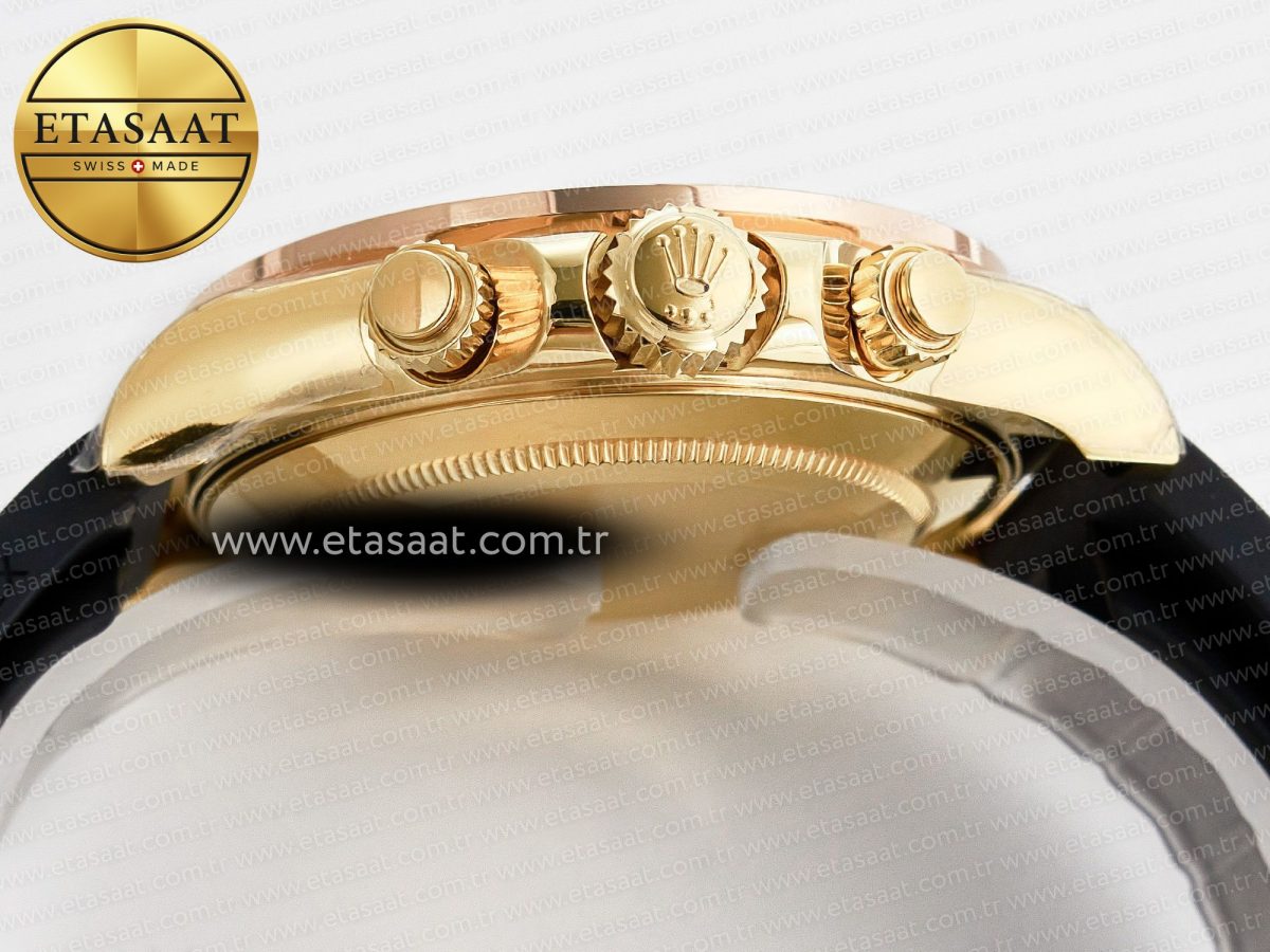 Rolex Daytona 116518 YG Orange Crystal Bezel N6F Best Edition Black Dial on Oysterflex Strap SA4130 - Görsel 15