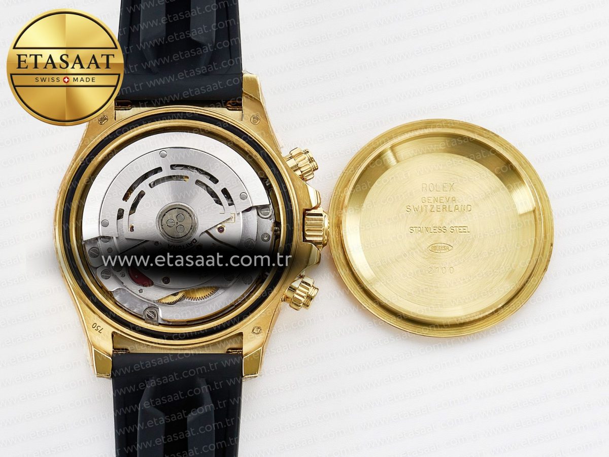 Rolex Daytona 116518 YG Orange Crystal Bezel N6F Best Edition Black Dial on Oysterflex Strap SA4130 - Görsel 19