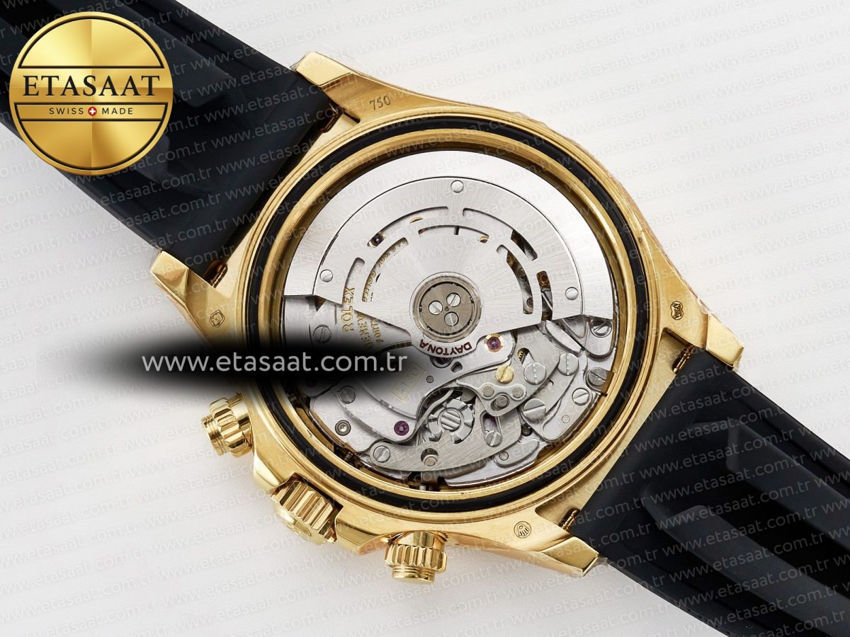 Rolex Daytona 116518 YG Orange Crystal Bezel N6F Best Edition Black Dial on Oysterflex Strap SA4130 - Görsel 20