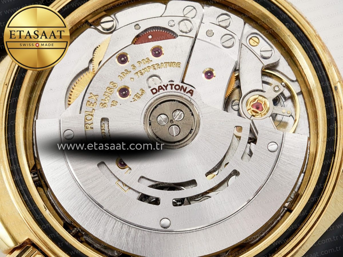 Rolex Daytona 116518 YG Orange Crystal Bezel N6F Best Edition Black Dial on Oysterflex Strap SA4130 - Görsel 21