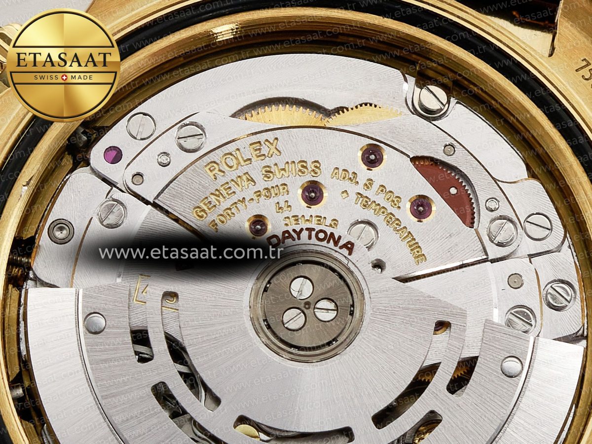 Rolex Daytona 116518 YG Orange Crystal Bezel N6F Best Edition Black Dial on Oysterflex Strap SA4130 - Görsel 22