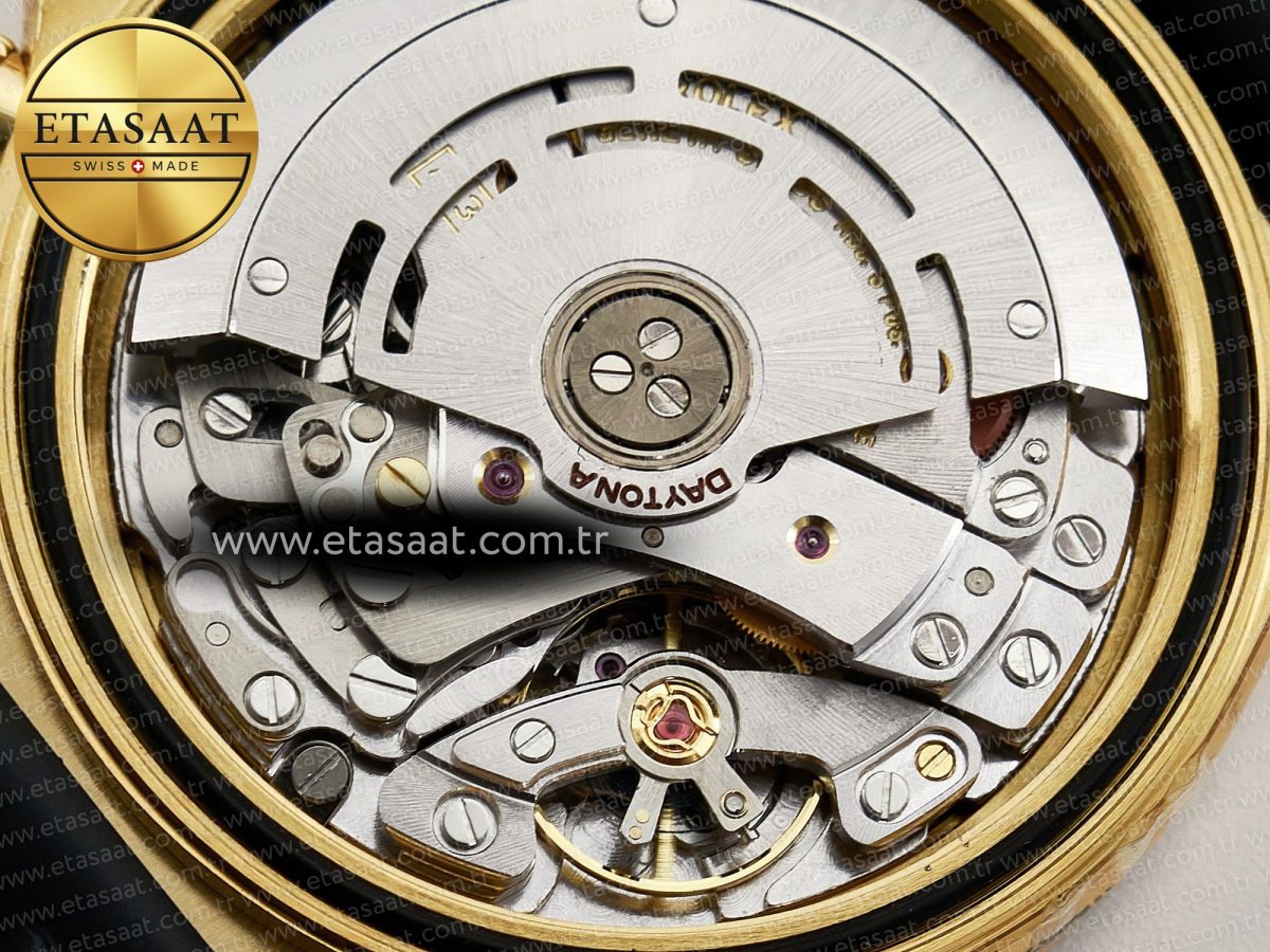 Rolex Daytona 116518 YG Orange Crystal Bezel N6F Best Edition Black Dial on Oysterflex Strap SA4130 - Görsel 23