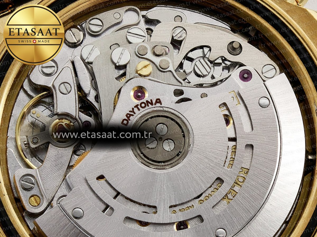 Rolex Daytona 116518 YG Orange Crystal Bezel N6F Best Edition Black Dial on Oysterflex Strap SA4130 - Görsel 24