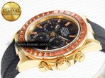 Rolex Daytona 116518 YG Orange Crystal Bezel N6F Best Edition Black Dial on Oysterflex Strap SA4130 - Görsel 6