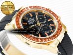 Rolex Daytona 116518 YG Orange Crystal Bezel N6F Best Edition Black Dial on Oysterflex Strap SA4130 - Görsel 7