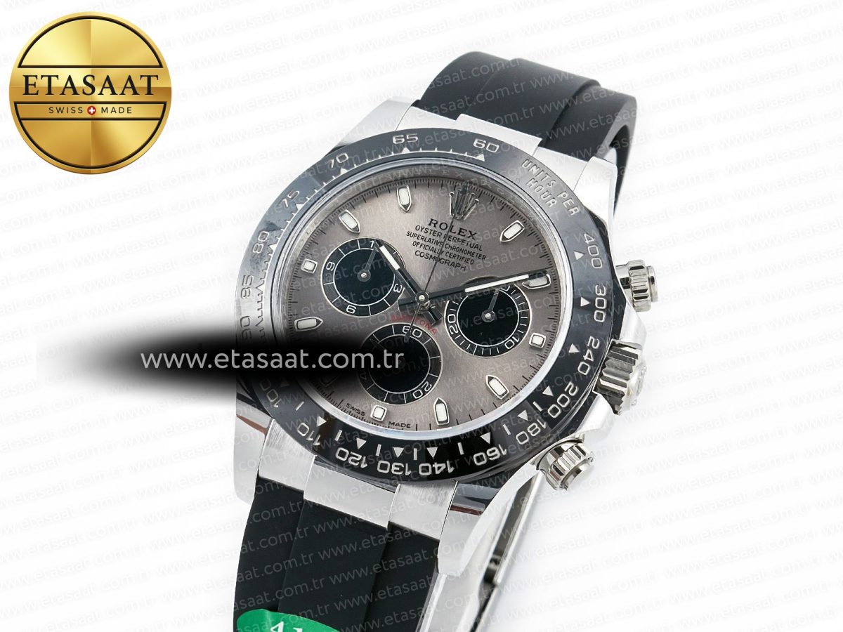 Rolex Daytona 116519 APS 1:1 Best Edition 904L SS Case Grey Dial on Oysterflex Strap SH4130 (Gain Weight) - Görsel 2